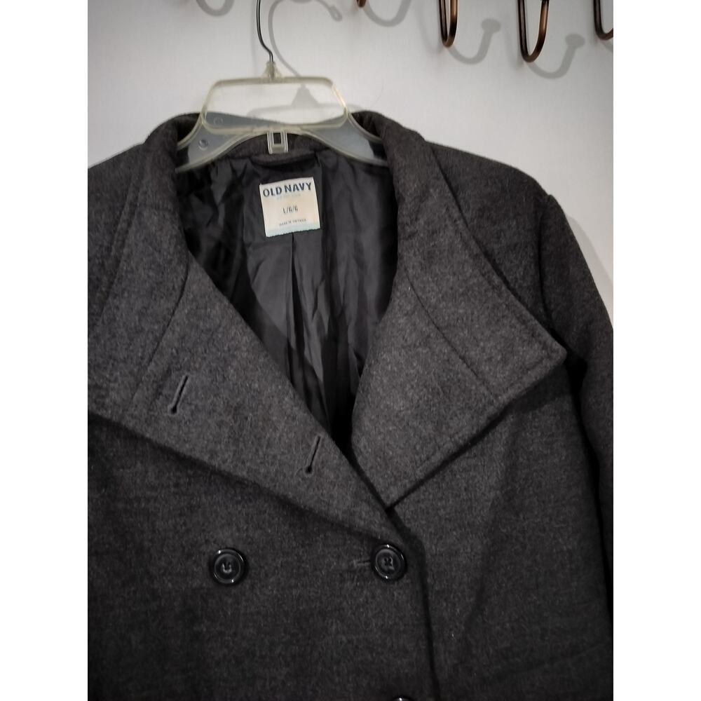 3523) Old Navy Women Charcoal Gray Cropped Peacoat Jacket Size Large - Picture 6 of 10